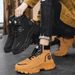 Men's Waterproof Slip-Resistant Work Boots High Top Casual Martin Boots For Outdoor Hiking Comfortable PU Leather Shoes_viptrois.com