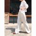 Men's Clothing Linen White Pants Summer Thin Breathable Loose Wide Leg Straight Drape Cotton And Linen Casual Trousers_viptrois.com
