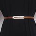 New two-layer cowhide belt U-shaped smooth buckle thin fashion women's belt dress shirt decorative trouser belt_viptrois.com