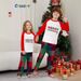 Christmas socks plaid letters Christmas family suit printed home dress pajamas_viptrois.com