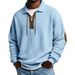 Cross-Border Heavyweight Hot-Selling Long-Sleeve Solid Color Sweatshirt For Men Fashion Loose Turn-Down Collar_viptrois.com