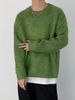 Pure Autumn Winter New Korean Version Fashionable Trendy Retro Gradient Soft Sweater Men's Loose Fit Round Neck Fuzzy Knit_viptrois.com
