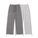 Men's Clothing Summer retro checkerboard jacquard loose wide leg drawstring straight mid waist trousers_viptrois.com