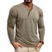Men's Clothing Autumn And Winter Large Size Men's Long Sleeve T Shirt Men's Shirt Four Button Top_viptrois.com