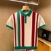 Men's Clothing Luxury Fashion Slim Lapel Sweater Elegant Vertical Stripes Color Matching Short Sleeved Knitted Polo Shirt_viptrois.com