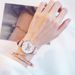 Korean Style Ladies Fashion Trend Versatile Butterfly Dial Belt Quartz Watch Female Watch + Star Bracelet 2pcs/set_viptrois.com
