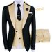 Men's Clothing Large Size Three Piece Suits Slim Fit Best Man Groom_viptrois.com