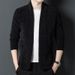 2021 Autumn Winter Long Sleeve Turn-Down Collar Casual Youth Men's Knitted Cardigan Business Gentleman Thick Sweater_viptrois.com