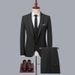 Men's Clothing woven striped three piece suit one button men's business suit slim formal wedding suit suit_viptrois.com