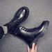 Long Martin Boots Men's Style Black High-top Leather Shoes Locomotive Boots Boys Leather Boots_viptrois.com