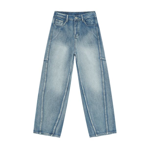 Men's Clothing 2025 New Arrivals Blue American Multi Layered Scimitar Style Loose Denim Pants Men's Trend_viptrois.com