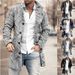 Men’s Printed Wool-Blend Coat – Longline Trench Jacket With Notch Lapel & Multi-Pocket Design (M-4XL)_viptrois.com