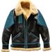 Suitable For All Seasons Winter 2025 Leather Men's Jacket Color-Block Sheepskin Thickened Coat_viptrois.com