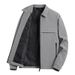 Men's Clothing Spring And Autumn New Middle Aged And Elderly Thin Coat Lapel Solid Color Zipper Men's Jacket_viptrois.com