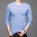 Men's Classic Round Neck Wool Blend Sweater – British-Inspired Relaxed Fit Knit Pullover With Machine-Washable Stretch (M-5XL, Wrinkle-Free)_viptrois.com