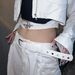 Small and versatile colored diamond Y2K decorative PU subculture Gothic dark style punk skirt pants belt_viptrois.com