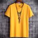 boy Men's Short T-Shirt Summer New Cross-Border Cotton Round Neck Trendy Loose Half Sleeve Plus Size Jacket Live Streaming_viptrois.com