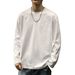 260g Heavyweight White Long Sleeve T-Shirt Base Shirt Spring And Autumn Inner Wear Men's Round Neck Sweatshirt_viptrois.com