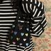 Women's Bucket Bag Embroidered Love Draw With Pink Tote Shoulder Crossbody Mini Bucket Bag For Women_viptrois.com