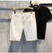 Men's Clothing White Shorts Trendy Casual Versatile Slim Jeans Thin Elastic Shorts_viptrois.com