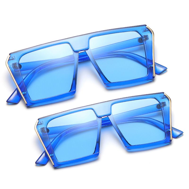 Parent-Child Sunglasses Set - Flat Top Square Frame Candy Shades (Matching Mother-Daughter Style)_viptrois.com