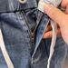 Men's Stretch Casual Denim Shorts Elastic Waist Drawstring Blue Summer New Style Slanted Pockets Five Point Pants_viptrois.com