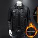 Men's Zipper Leather Jacket, Oversized, Slim, Motorcycle Suit, Winter, Thick, PU Leather, Waterproof Workwear, Autumn_viptrois.com