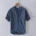 Men's Casual Linen Cotton Shirt - Summer Loose Fit Pullover Shirt For Youth_viptrois.com