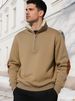 Men's Clothing Men's Retro Stand Collar Zip-Up Sweatshirt - Vintage-Inspired Long Sleeve Casual Top_viptrois.com