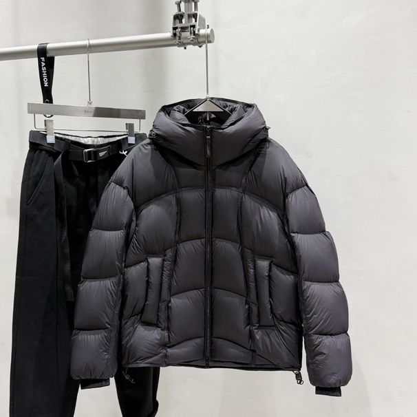 Lizma White Duck Direct Fill Thick Heavyweight Hooded Down Men's Winter Short Warm Puffer Jacket_viptrois.com