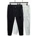 Large Size Men's Spring And Summer Ripped Jeans Men's Elastic Pure Black And White Jeans Men's Loose And Fat Plus Size Pants_viptrois.com