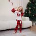 Christmas deer plaid letters Christmas family dress printed home dress pajamas_viptrois.com