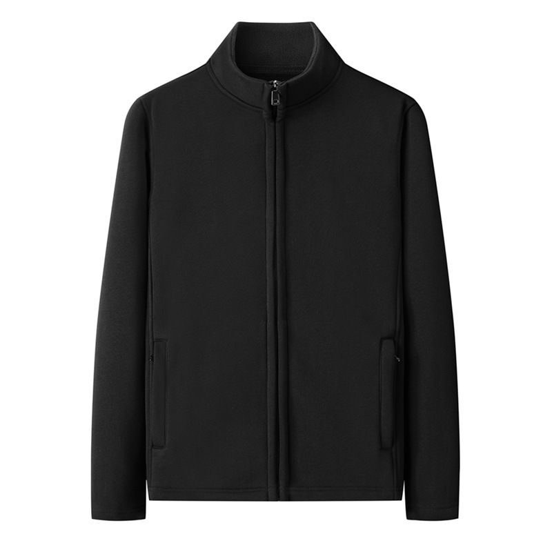 Men's Clothing Men's Autumn And Winter Thick Fleece Sweatshirts Men's Loose Large Size Stand Collar Cardigan Solid Color Winter Zipper Tops_viptrois.com