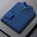 Men’s Cable Knit Sweater – Semi-Turtleneck Zip-Up Pullover, Breathable & Wrinkle-Resistant (Multiple Classic Colors)_viptrois.com