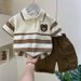 Boys Summer Polo Shirt Suit 2024 New Style Children's Short Sleeved Clothes Baby Internet Celebrity Fashionable Two Piece Suit_viptrois.com