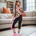 Kids’ Clothing Girls Comfortable Letter Pattern Full Print Round Neck Sweatshirt Leggings Casual Suit_viptrois.com
