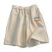 Men's High Waist Casual Wide Leg Pants Summer New Style Printed Straight Leg Outerwear Loose Five Point mid Length_viptrois.com