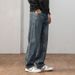 Round Bag Splicing New Jeans Men's Harlan Loose Straight-leg Pants Washed Retro Trendy Brand Youth Control 108 Meters K11 Denim Knowledge Clothes_viptrois.com