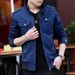 Men's Jacket Korean Version Stand-up Collar Season Thickened Denim Tooling Pure Cotton Jacket On Clothes_viptrois.com