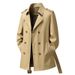 Pulse Double-breasted Mid-length Trench Coat Men's British Style Overcoat Autumn Winter Lace-up Jacket_viptrois.com