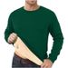 We Offer Autumn And Winter Sweatshirts For Men, With Fleece Round-Neck Solid Color Loose Thermal Underwear And Thick Men_viptrois.com