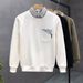 Men's Trendy Brand Faux Two Piece Striped Patchwork Collar Sweatshirt Casual Innerwear Top For Spring And Autumn_viptrois.com