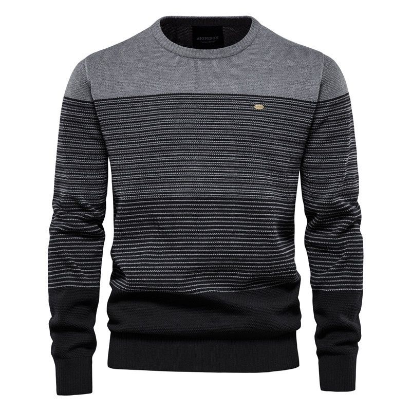 Pure 2024 Autumn Winter Men Casual Knitted Sweater Insert Jacket Spliced Men's Korean Version Slim Fit Youth Color Block_viptrois.com