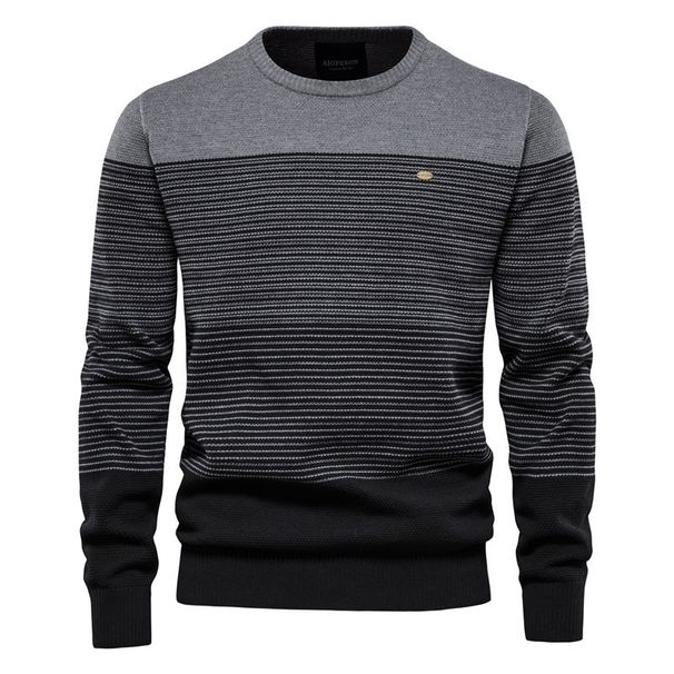 Pure 2024 Autumn Winter Men Casual Knitted Sweater Insert Jacket Spliced Men's Korean Version Slim Fit Youth Color Block_viptrois.com