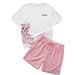 Men's American Style Trendy Cartoon Print Summer Sportswear Set Short Sleeved Casual Two Piece Street Style Couple Outfit_viptrois.com