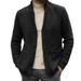 Autumn Winter Men's Longline Cardigan Sweater - Stand Collar Knitted Coat For Plus Size Casual Wear (S-5XL, Navy/Grey/Black/Brown/Army Green/Khaki)_viptrois.com