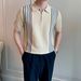 Men's Clothing Light Luxury High End Short Sleeved Polo Shirt Men's Summer Half Zip Lapel Striped Breathable Casual Knitted Top T Shirt_viptrois.com