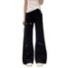 Black Flared Workwear Jeans For Men And Women, New Design, Loose Fit, High-waisted Bell-bottom Pants_viptrois.com