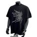 Men's Heavyweight Cotton T-Shirt Short Sleeve Loose Fit Casual Crew Neck Creative Printed Summer Top American Trendy Brand INS Style_viptrois.com