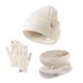 Mother & Kids new winter children's knitted gloves, hats, and scarves three piece set outdoor warm hat three piece set_viptrois.com
